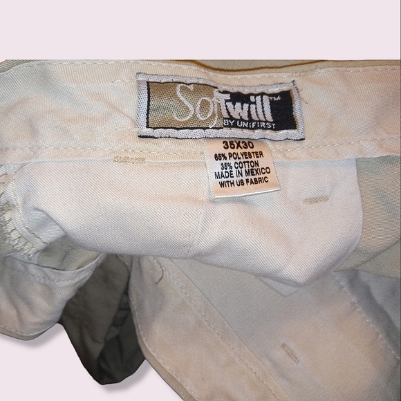 🤑 Men's Used Softwill by Unifirst Khaki Uniform Work Pants 35x30 - Picture 5 of 5